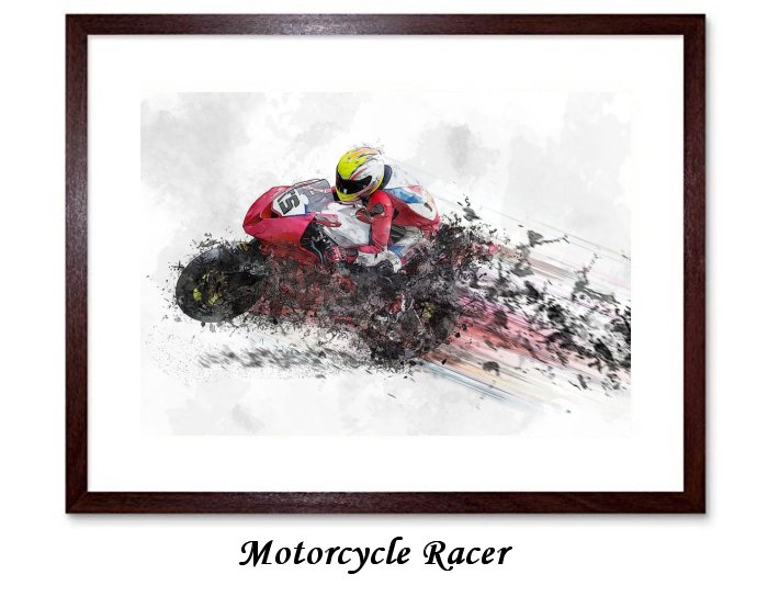 Motorcycle Racer Framed Print